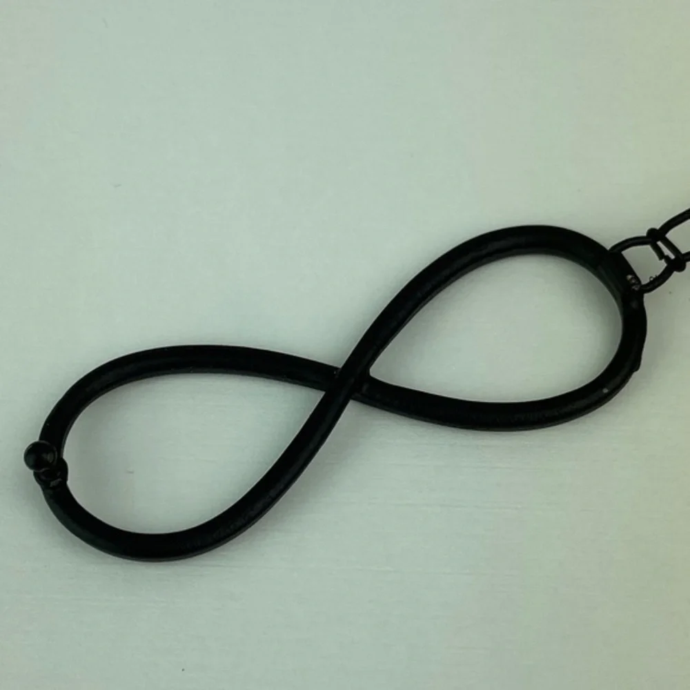 Infinity Symbol Hair Barrette Distressed Black Metal‎